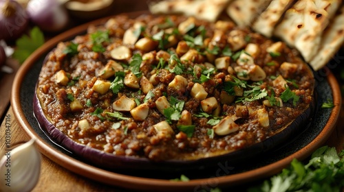 Deliciously Styled Appetizer on a Rustic Plate