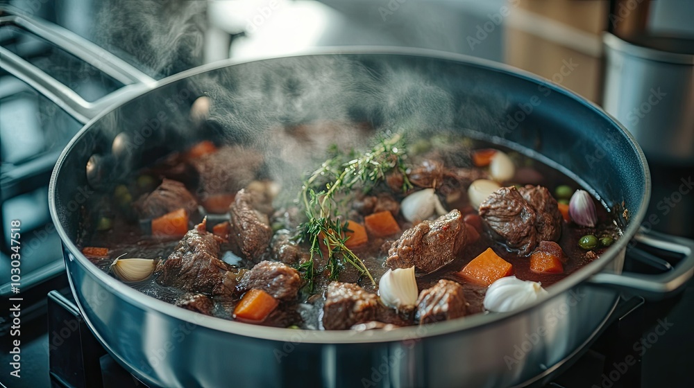 Captivating Bubbling Pot of Stew Cooking Captivating Bubbling Pot of Stew Cooking