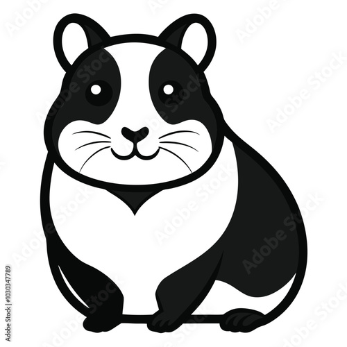 Solid color Syrian Hamster animal vector design