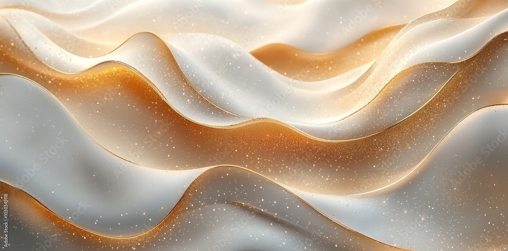 Abstract flowing waves of smooth white and beige fabric-like texture with soft lighting and gradients Generative AI Abstract flowing waves of smooth white and beige fabric-like texture with soft lighting and gradients Generative AI