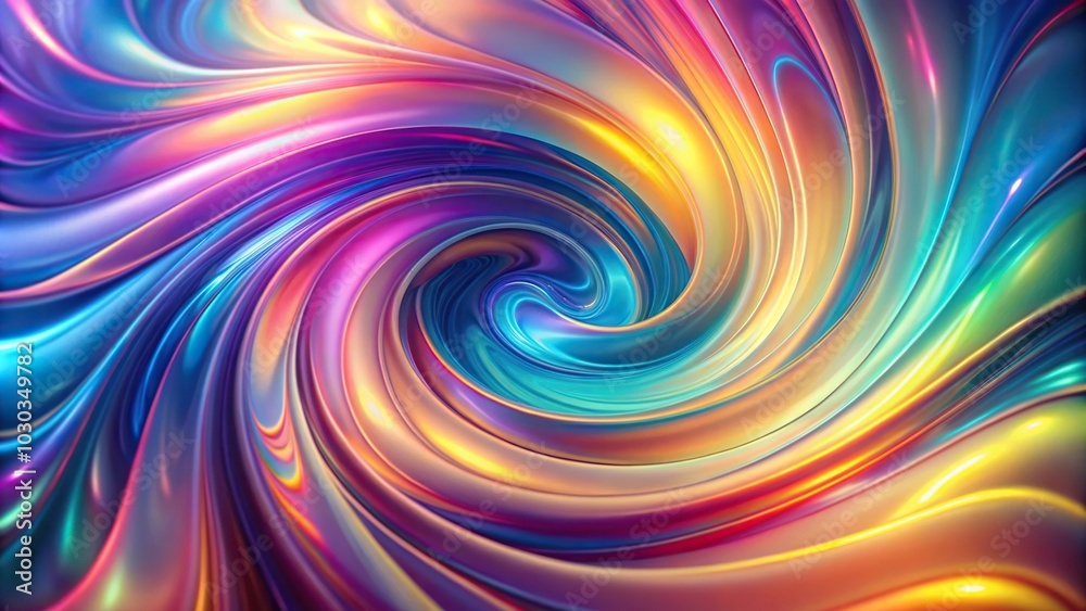 Wide-Angle Abstract Multicolored Holographic swirl background
