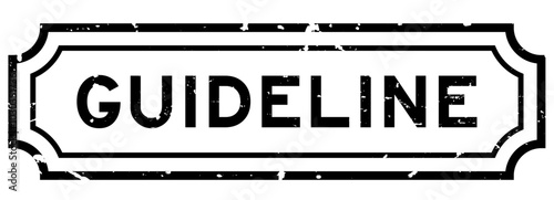 Grunge black guideline word rubber seal stamp on white background