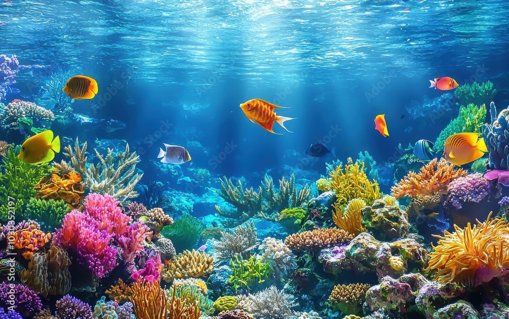 Fototapeta premium Vibrant Coral Reefs: A Spectacle of Marine Life