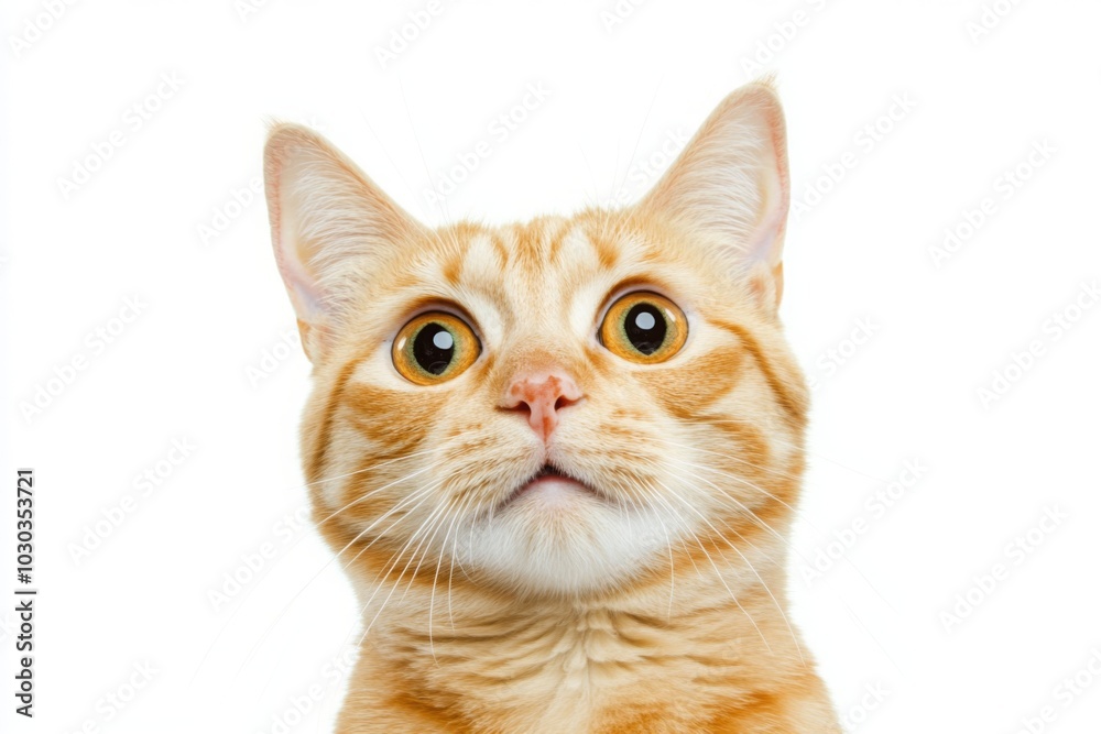 Orange Tabby Cat with Wide Eyes Orange Tabby Cat with Wide Eyes