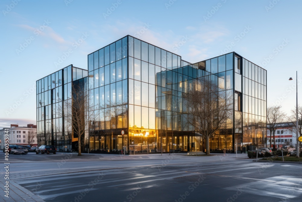 Building with glass windows Building with glass windows