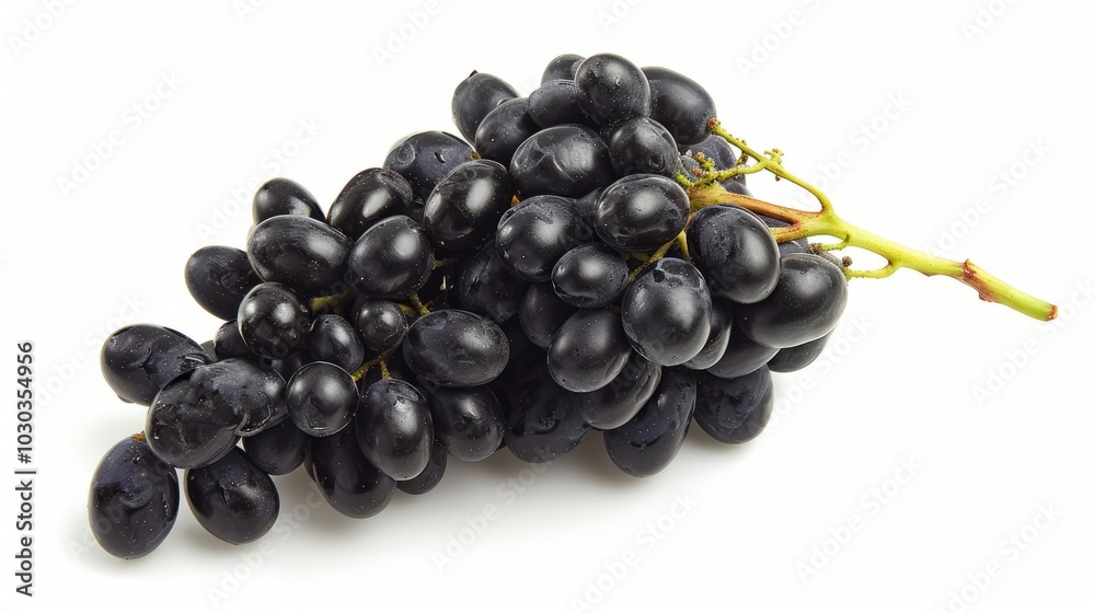 The Elegance of Contrast: Captivating Black Grapes Against a White Backdrop - The Elegance of Contrast: Captivating Black Grapes Against a White Backdrop -