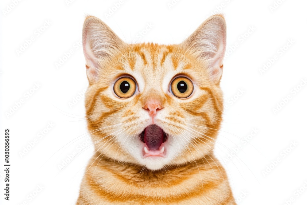 Surprised Ginger Cat with Open Mouth Surprised Ginger Cat with Open Mouth