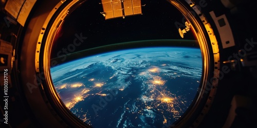 The reflection captures the awe-inspiring view from space photo