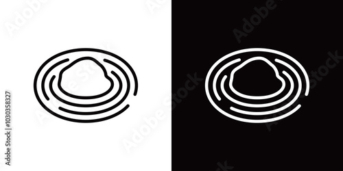日本庭園のシンプルなラインアイコン