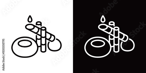 ししおどしのシンプルなラインアイコン