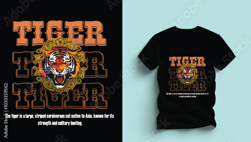 Tiger T-shirt design Fully Editable vector on EPS