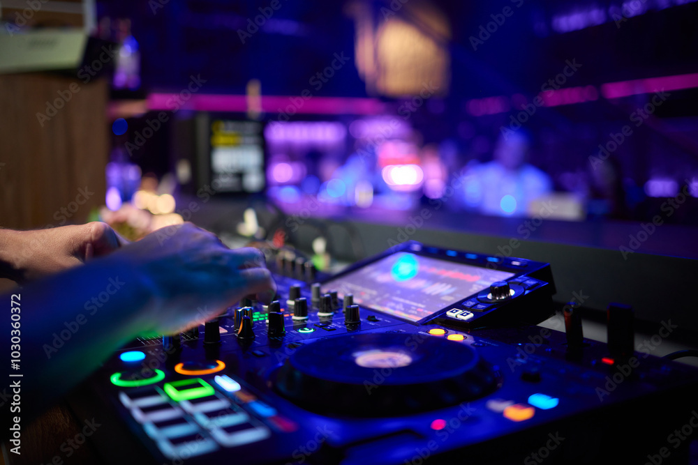Audio Mixing Console in a Recording Studio with advanced sound production capabilities Audio Mixing Console in a Recording Studio with advanced sound production capabilities