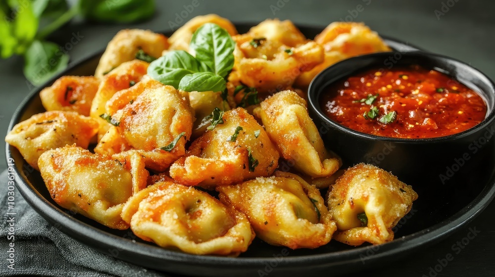 Delicious Stuffed Tortellini with Sauce and Herbs Delicious Stuffed Tortellini with Sauce and Herbs