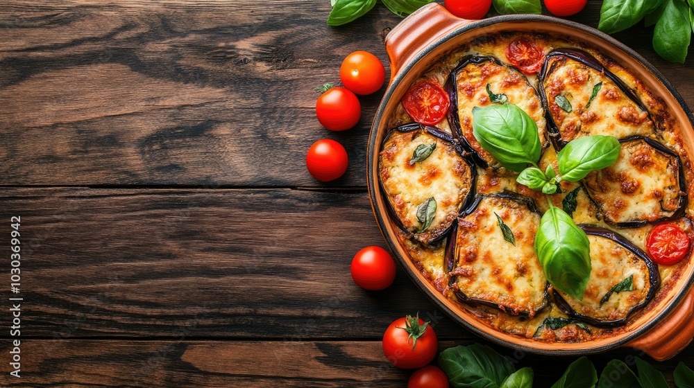Baked Eggplant Dish with Fresh Ingredients Baked Eggplant Dish with Fresh Ingredients