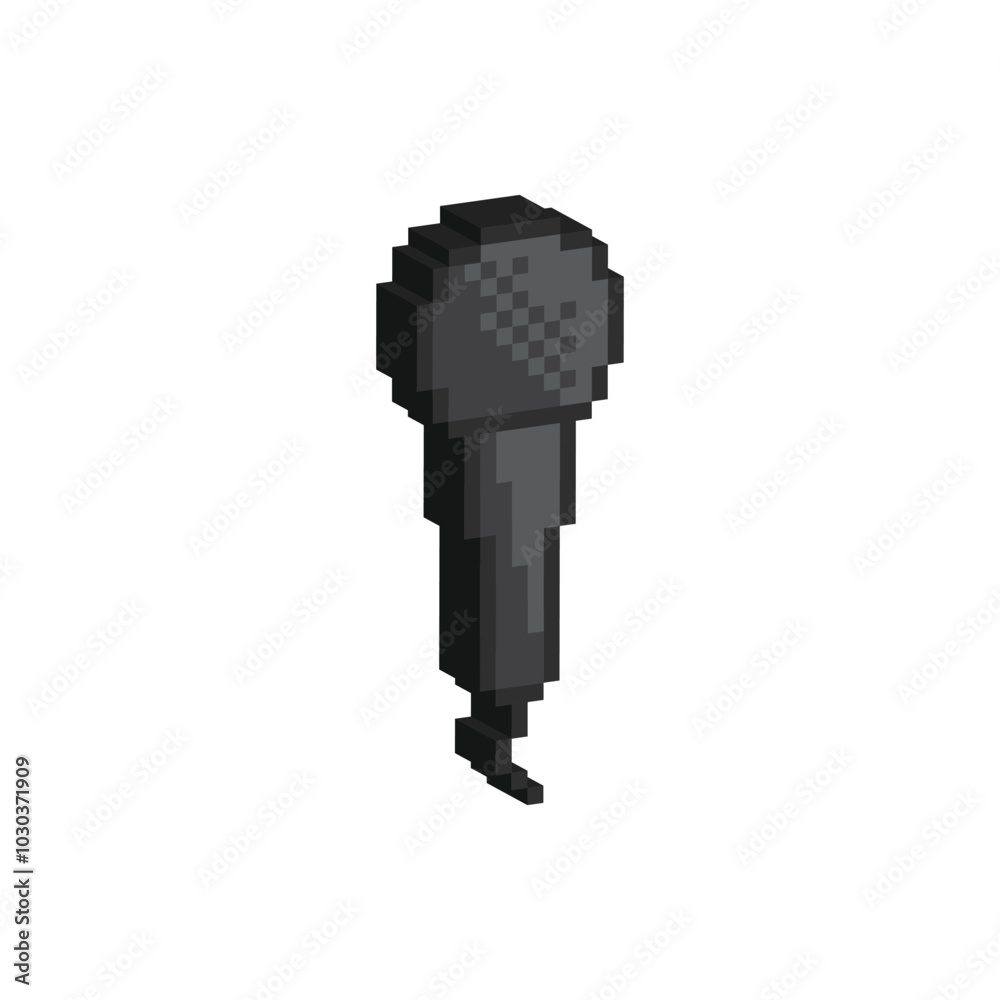 isometric 3d pixel Podcast icon. Vector pixel art microphone 8 bit logo for game isometric 3d pixel Podcast icon. Vector pixel art microphone 8 bit logo for game