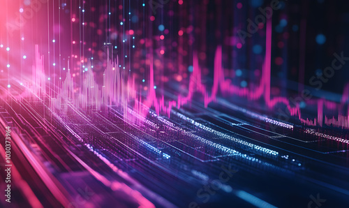 Futuristic Stock Market Chart with Glowing Data or Dynamic Financial Timeline for graphic background