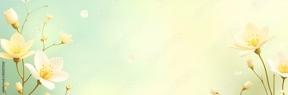 Naklejka premium Delicate floral background for International Women's Day card in soft pastel colors with copy space