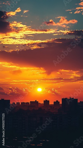 Captivating City Skyline at Sunset