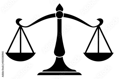 Scales Of Justice Silhouette  vector illustration