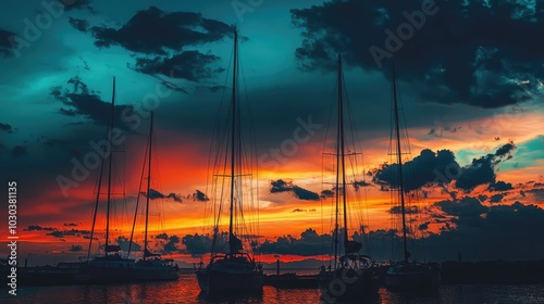 Captivating Sunset Over Harbor Scene