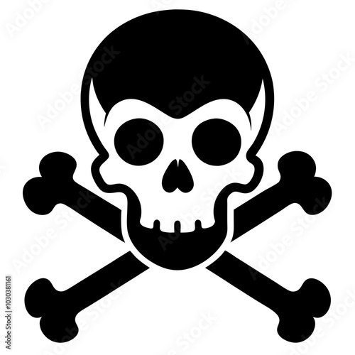 Skull And Crossbones Silhouette  vector illustration