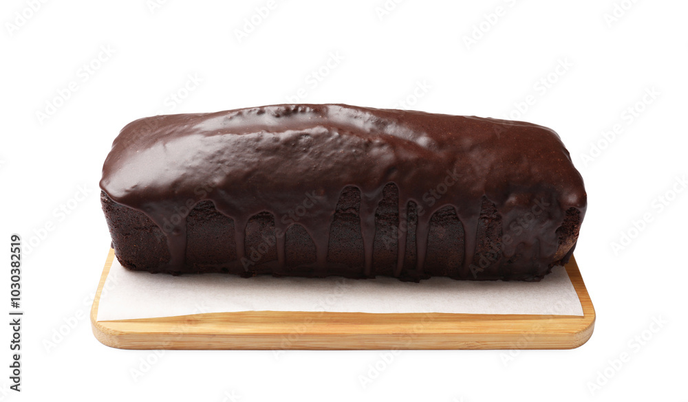 Tasty chocolate sponge cake isolated on white Tasty chocolate sponge cake isolated on white