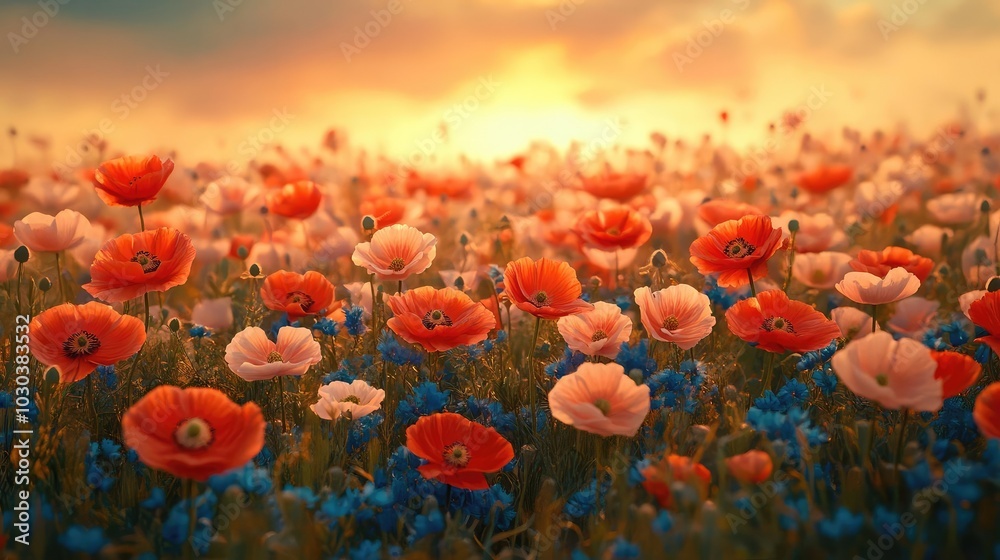 Obraz premium A field of wildflowers, representing the beauty of individuality in mental health journeys