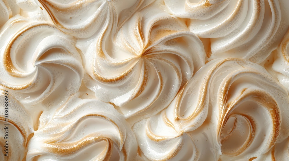Top view of swirled meringue with toasted peaks Top view of swirled meringue with toasted peaks