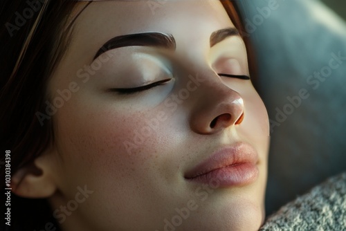 Relaxed Portrait of a Young Woman with Closed Eyes