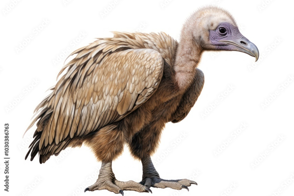 Full body baby vulture animal condor bird.
