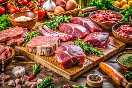 Explore our market stall for fresh, high-quality meat cuts, expertly displayed by a professional butcher. Perfect for enhancing your home culinary experience!