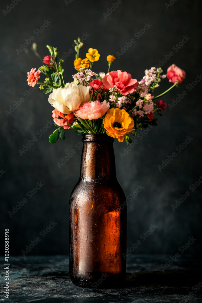 Fototapeta premium Blumenflasche