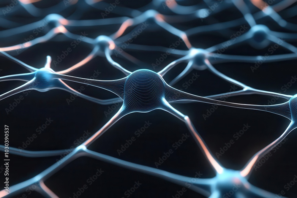 An intricate, glowing neural network showcases interconnected neurons, symbolizing the complexity of brain connectivity and data processing.