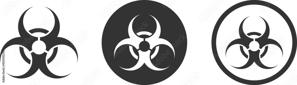 Biohazard vector icons set. Bio hazard icon Biohazard vector icons set. Bio hazard icon