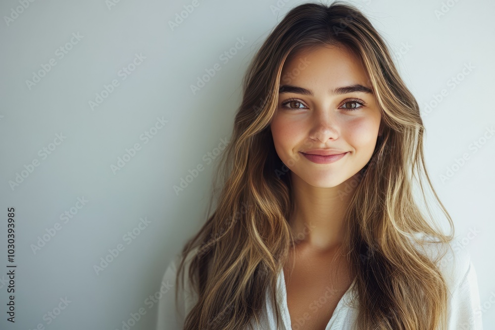 Beautiful Young Woman Portrait with Natural Smile Beautiful Young Woman Portrait with Natural Smile