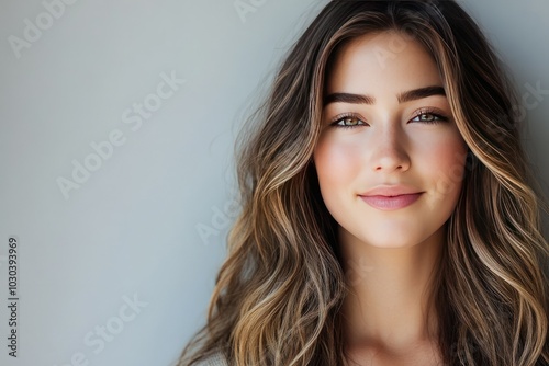 Beautiful Young Woman Portrait with Natural Smile