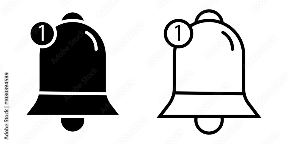 Notifications icon on white background