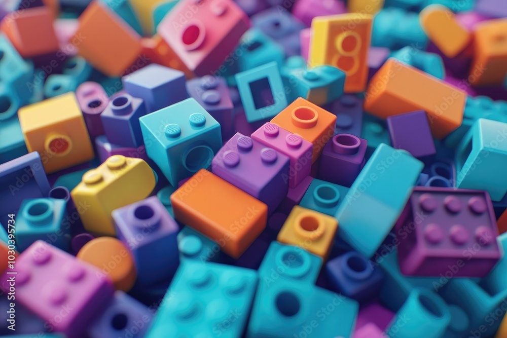 Obraz premium Vibrant Collection of Colorful Building Blocks