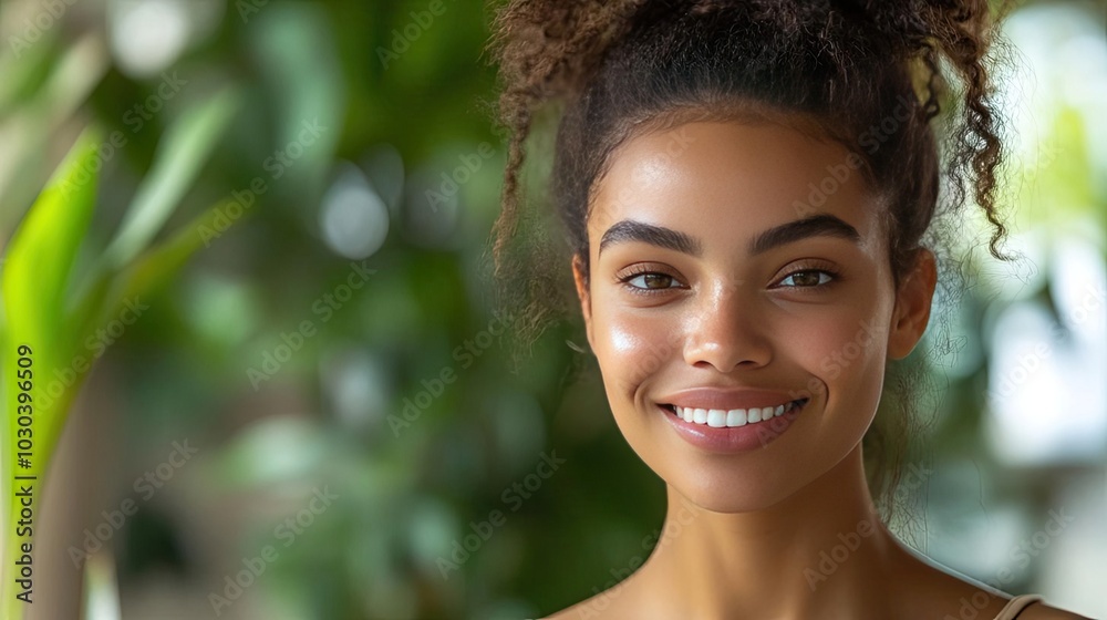 A person looking in the mirror, offering themselves a kind smile and words of affirmation A person looking in the mirror, offering themselves a kind smile and words of affirmation