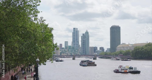 Thames River and London Skyline in 8K photo