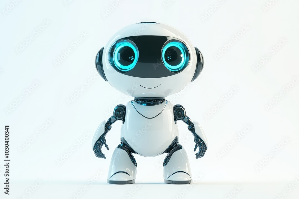 Adorable Robot Character with Big Expressive Eyes Adorable Robot Character with Big Expressive Eyes