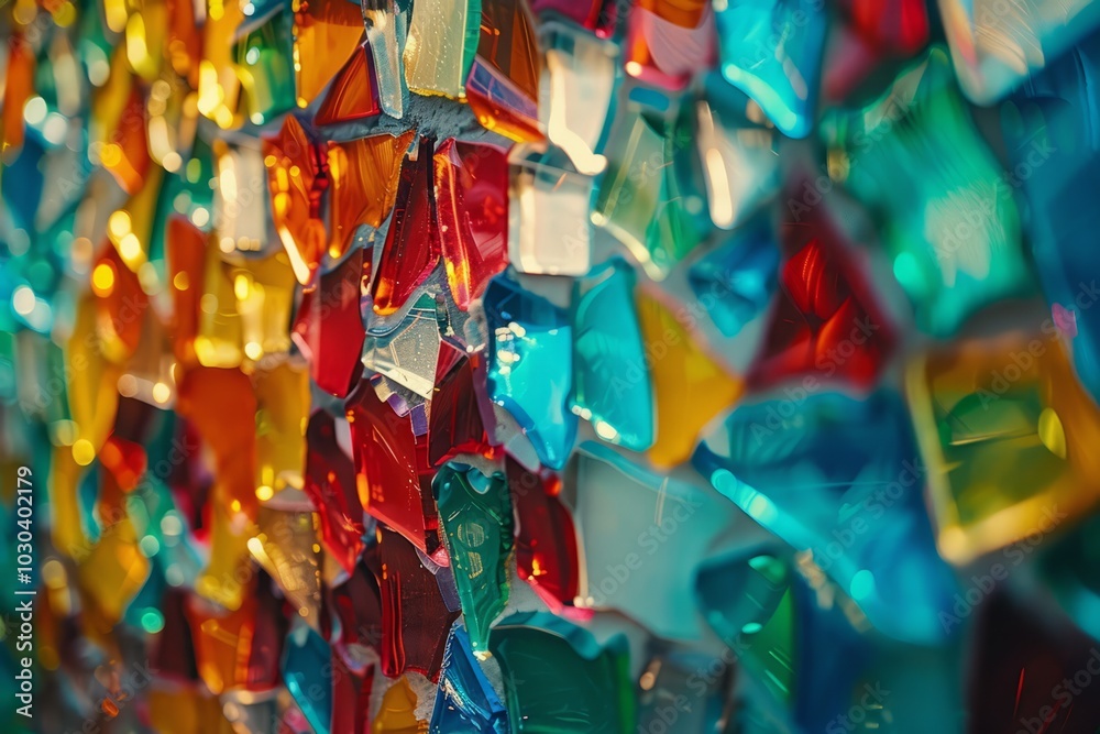 Obraz premium beautiful background made of pieces of broken, colored glass. close-up. place for the text