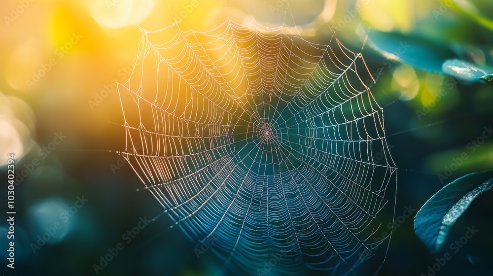 Captivating Spider Web in Gentle Morning Light