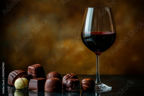 Wein und Pralinen photo