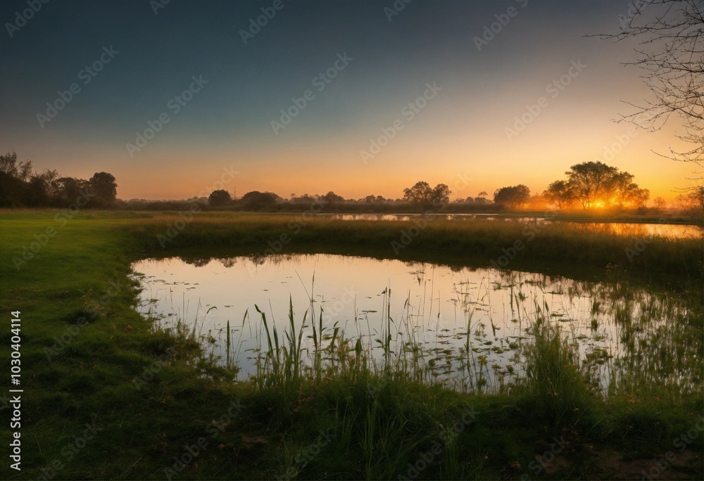 View of a lake, AI generated View of a lake, AI generated