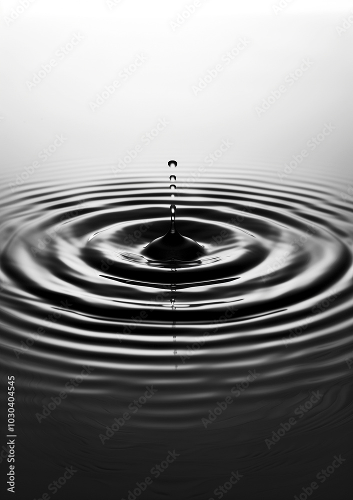 A serene and minimalist black-and-white image of a water droplet creating gentle ripples in a calm pond, symbolizing tranquility, simplicity, and the ripple effect, perfect for zen or meditative theme A serene and minimalist black-and-white image of a water droplet creating gentle ripples in a calm pond, symbolizing tranquility, simplicity, and the ripple effect, perfect for zen or meditative theme