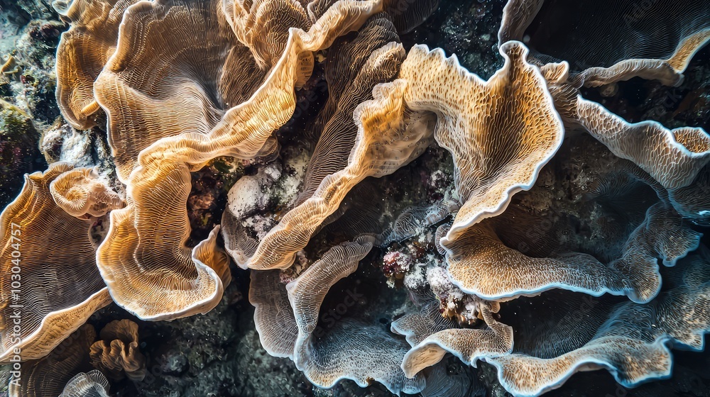 Close-Up View of Intricate Coral Patterns Underwater Close-Up View of Intricate Coral Patterns Underwater