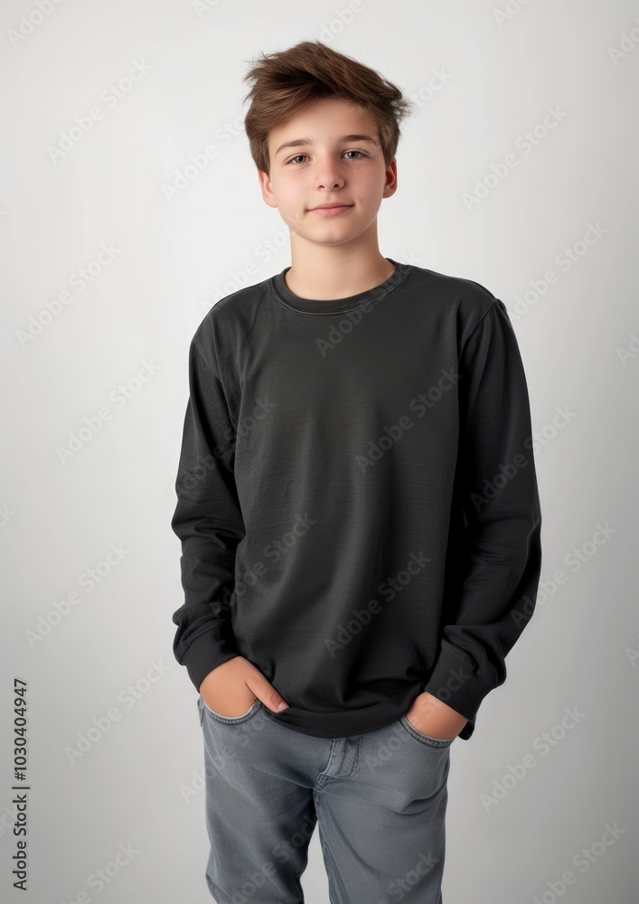 Teenager long sleeve streetwear sweatshirt portrait sweater.
