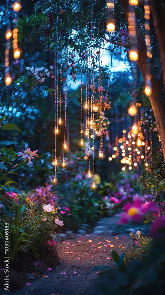 Enchanted Garden Pathway at Twilight Enchanted Garden Pathway at Twilight
