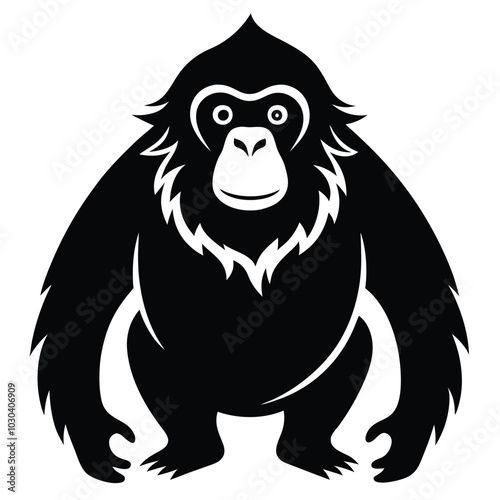 Solid color Tapanuli Orangutan animal vector design